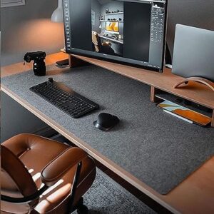 Office Felt Desk Mat | Keyboard Pad | Extra Large Mouse Pad… (Dark Grey, 100X40CM)